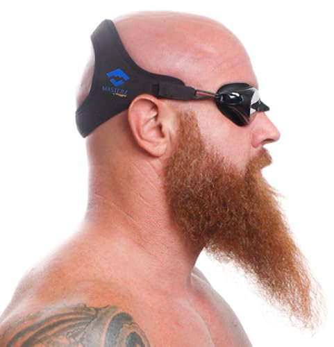 Masterz Patentierte Schwimmbrille – komfortabel, auslaufsicher, Design (schwarz, spiegelnd)