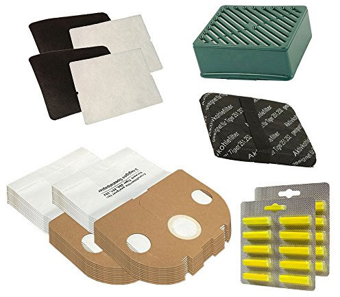 Set - 20 Staubsaugerbeutel + HEPA Filter + Kohlefilter + 20 Duftstäbchen Für Vorwerk Tiger VT 251 252, VT251, VT252 | Zubehör - Ersatzteile