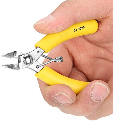 5 pulgadas TU-109 TU-109A Cortador de alambre eléctrico Alicates de corte de alambre diagonal micro Alicates laterales para varios cables(TU-109A)