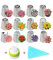 Russische Piping Tipps Set 14 Stück in einem Kuchen Dekorieren Supplies Kit 12 Icing Tipps Koppler und Taschen Professionelle Backzubehör Zuckerguss-Tools Set für Cupcakes Cookies (14pcs)