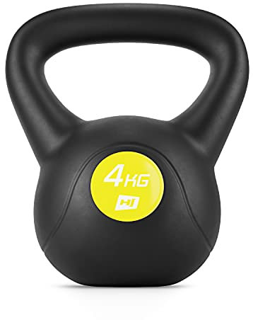 Hop-Sport Kettlebell 4–20 kg | Schwunghantel | Kugelhantel einzeln – Trainingsgewicht für Krafttraining Zuhause für Damen & Herren (4kg)
