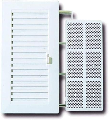 BricoLoco Lote 2 uds. Rejilla de ventilación de plástico rectangular, tipo Shunt, con cierre regulable y mosquitera. Especial para baño y cocina.(Cierre y Mosq., 2 uds)