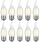 MENTA 10 X E27 4W Led Glühbirne Kerzenbirne Matt Glas Antiker Birne Filamentlampe mit 400lm 4W ersetzt 40W Kaltweiß 6500K Fadenlampe E27 Classic LED Kerzenform Flame Nicht Dimmbar