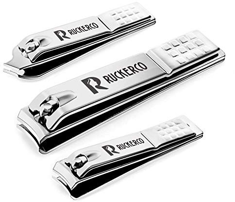 Nagelknipser-Set schwarz matt Edelstahl 3 Stück Nagelknipser & schräger Rand Zehennagelknipser Cutter Metallgehäuse Das beste Nagelknipser Geschenk für Männer und Frauen (Silber)