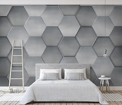 Papier Peint Panoramique Hexagone Géométrique Papier Peint 3D Tapisserie Murales Chambre Salon Décoration,150x105cm