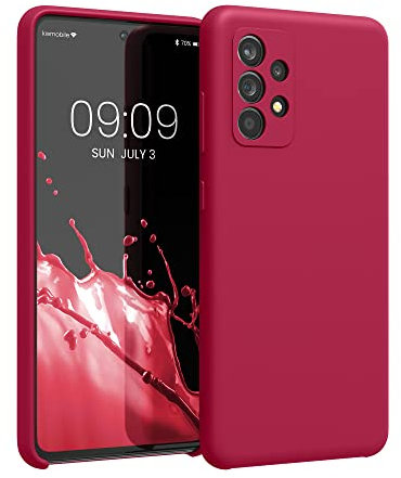 kwmobile Hülle kompatibel mit Samsung Galaxy A52 / A52 5G / A52s 5G Hülle - Silikon Handy Case - Handyhülle weiche Oberfläche - kabelloses Laden - Sweet Cherry