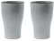 House Doctor 2 x Thermobecher, Liss | Kaffeebecher aus Keramik | Coffee to go Becher für Kaffee & Tee | Hellgrau