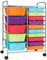 TANGZON 15 Drawers Storage Cart, Multipurpose Mobile Organizer with Lockable Wheels, Utility Rolling Trolley for Home Office Stationery Beauty & Salon (Rainbow)