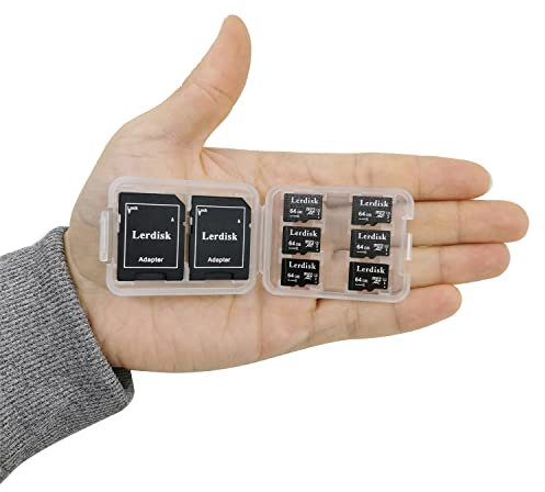 Lerdisk Lot de 6 Cartes Micro SD 64Go U3 V30 A1 Classe 10 | Vidéo 4K pour Drones, dashcams et appareils Android | Étanchéité IP65 (64GoX6)