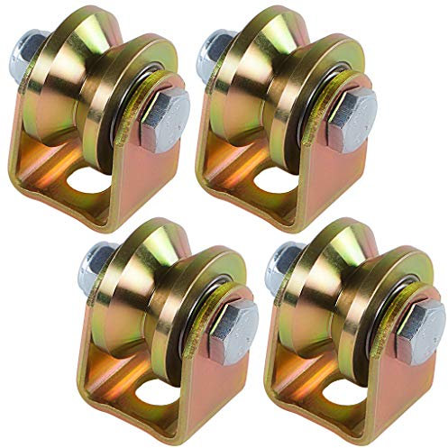 Skelang 4 Pcs Roues pour portail coulissant 33mm, roues en acier avec rainure en V, roue à rainure en V pour portail coulissant, porte d'usine, porte d'allée, capacité de charge 125kg par Roulette