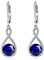SEIYANG Saphir Ohrringe Silber 925 hängend Creolen Baumeln Damen mit 5A Zirkonia Geburtsstein September für Frauen Geburtstags Schmuck Geschenk für Sie