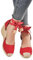 HIONRE Sandali Donna con Zeppa Corda,Sandali con Zeppa, Sandali da Donna con Lacci, Rossi, 40,Sandali con Zeppa Donna Comode Cuoio