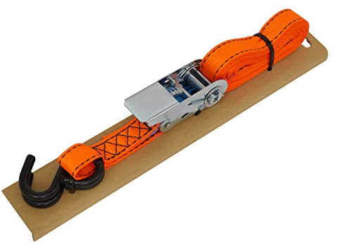 Sealey Ratchet Strap 25mm x 5m Polyester Webbing S-Hook with Corner Protector 600kg Breaking Strength - TD0635S