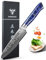 SANMUZUO Cuchillo Universal de Damasco, Cuchillo Cocina 13CM Profesional para Cortar Verdura, Fruta, Carne - serie Xuan - Acero de Damasco con Mango de Resina(Azul Zafir)