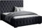 Polsterbett Doppelbett Stauraum Samtstoff 120x200 140x200 160x200 180x200 cm Bettgestell Mit Bettkasten Lattenrost und Kopfteil - Bett mit Kristallen - Hydrophobe Stoff - Schwarz - 140 x 200 cm