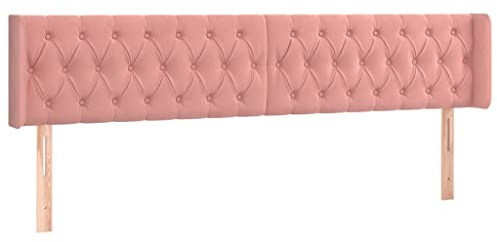 vidaXL Kopfteil mit Ohren Polsterkopfteil Betthaupt Bettkopfteil für Bett Bettgestell Bettzubehör Schlafzimmer Rosa 183x16x78/88cm Samt