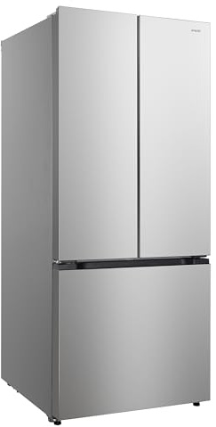 Avanti French Door Refrigerator with Bottom Freezer 30-Inch Wide​, Frost Free Technology, Large Capacity with Adjustable Shelves, Door Bins & Crisper Drawers, 17.5 Cu.Ft., Stainless Steel