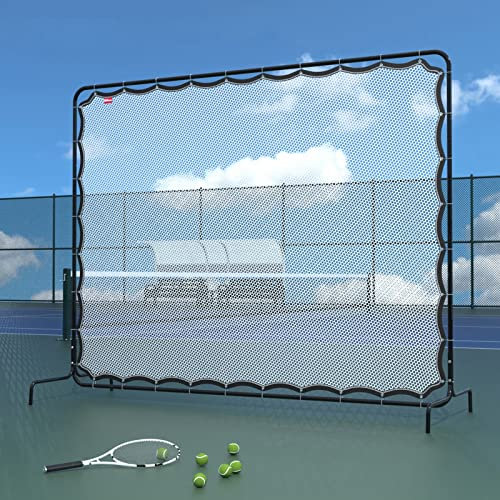 AMORPO Tennis-Rebounder-Netz, Tennisnetz, 9,5 x 7 Fuß, Rebound-Übungswand für Tennisschläger, Sportbälle, Pickleball, Tennis-Rückwandnetz für Tennisplatz-Hinterhof-Training im Freien