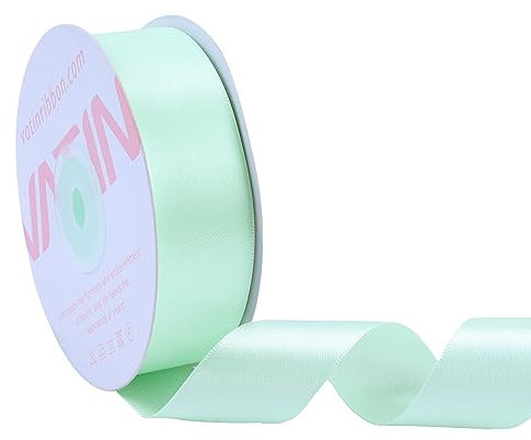 VATIN 25 Meter Satinband Mintgrün 25MM Schleifenband Band geschenkband Dekoband satinband