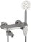 Badewannenarmatur Edelstahl Wandmontage Einhand Wannenarmatur Badewanne Amatur Mit Handbrause Wannenmischer Wannenbatterie Dusche Set, Gebürstet