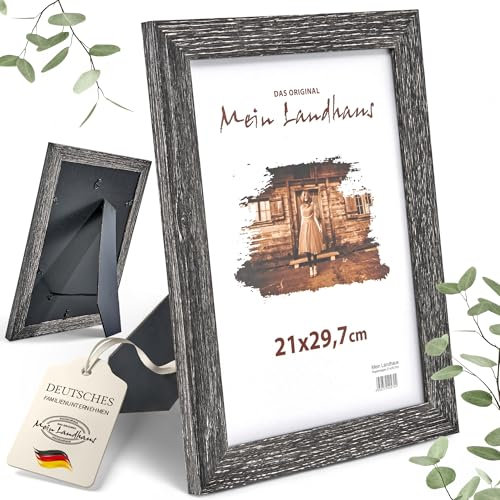 Bilderrahmen, Aufsteller, Photo Frame [Holzoptik] Foto-Rahmen Wand Für deine gemütliche Wohlfühloase im Landhausstil | Holzrahmen, Passepartout, Picture Frame, Puzzlerahmen, Wanddeko (20x30cm)