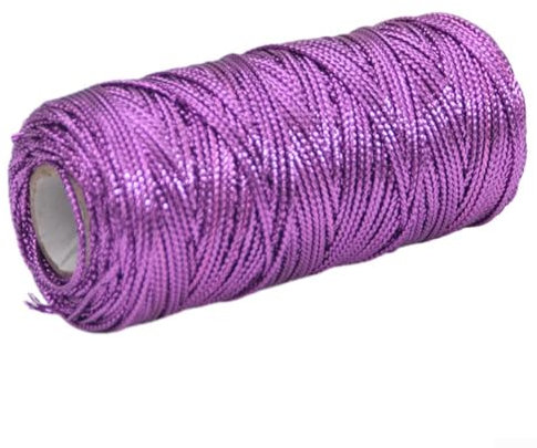 Goldfaden, 100 m langes Seil, luxuriöses Faden, Geschenkverpackungsseil für Schmuckherstellung, Schlüsselband, Kordel, DIY (lila)