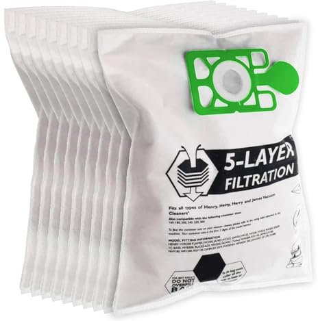 SPARES2GO Cloth Dust Bags compatible with Titan TTB671VAC 800W 15L Vacuum Cleaner (Pack of 10)