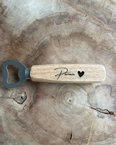 Décapsuleur bois personnalisable gravé, Cadeau homme, Artisanat français