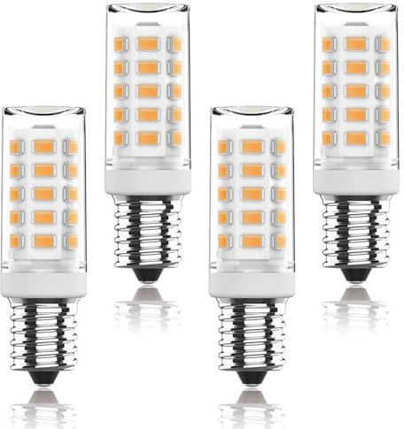 Aegislogic AEG E14 Non-Dimmable LED Warm White 3000 K, Flicker-Free, Pack of 4, 5 W, 500 lm, 40 W, 25 W Halogen Bulb, E14 Halogen Bulb Replacement