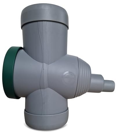 YourCasa Regensammler [Downpipe] Überlaufstop, Absperrhahn & Metallfilter - Verbinde Fallrohr 68-100mm DN100 und Regentonne Fallrohr Regensammler Regenwassersammler Regenrinnen Ablauf (Grau)