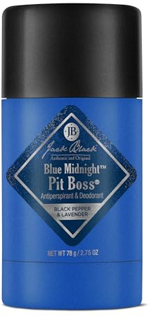 Jack Black Pit Boss Blue Midnight Antitranspirant und Deodorant für Herren, 75 ml, schwarzer Pfeffer und Lavendel, Deodorant für empfindliche Haut
