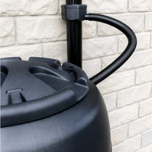 Water butt rainwater diverter filler kit drain pipe to water butt 500mm hose 68mm round 65mm square downpipes