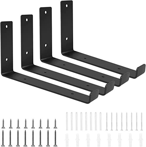 4 Stück schwarze Wand-Dreieck-Halterung aus Schmiedeeisen, Regale, Bücherregal, Schindeln, tragende Stützplatte