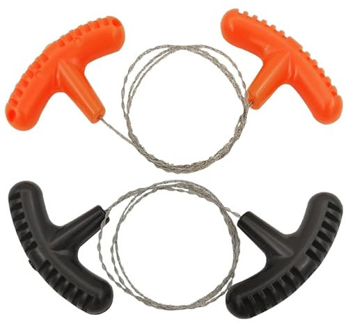 2 Pezzi Sega a filo in Acciaio inossidabile a mano, Sega Corda Tascabile a Catena 68 cm di Lunghezza Tubo PVC Manuale Portatile Attrezzatura Multiuso Kit per Attività All'Aperto Campeggio Emergenza