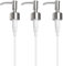 Anhow Bomba Dispensadora de Jabón 3 Piezas,Dispensador de Bomba de Acero Inoxidable Rosca de 28 mm para Dispensador de Champú y Acondicionador Botellas Dispensador de Jabón de Repuesto-Plata,JP-07