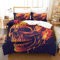 GAOYUCHUN Skull on Fire Duvet Cover Sets 3 PCS Hotel Quality Quilt Cover Bedding Set Bed Covers with Pillowcases with Zipper Closure Hypoallergenic Soft Breathable Microfiber Double（200x200cm）