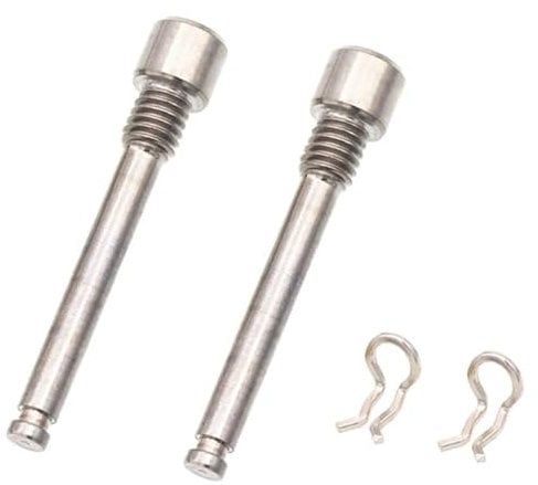 Wjelet 2pcs M4 x 26mm Bike Disc Brake Caliper Bolts Disc Brake Caliper Bolt Titanium Alloy Pin with Circlips Replacement Pin Set for Shimano Hydraulic Disc Brakes(silver)