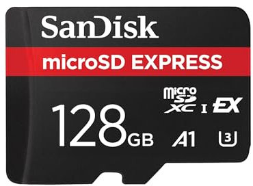 SanDisk microSD Express Card, 12GB mSD card, Read speeds up to 880 MB/s, Write Speeds up to 480MB/s, Sustained Write 100MB/s, SanDisk QuickFlow Technology, ThermAdapt, UHS-I, U3, C10