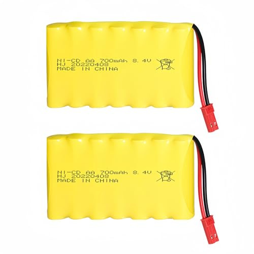 Cecicebb 8.4V 700mAh NiCD Battery Pack Rechargeable AA Battery with JST Connector for RC Car RC Truck Tank 2 Pack