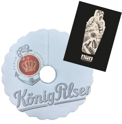 König Pilsener Bier Pils Tropfenfänger Rosetten Kragen Tropfen Deckchen Gläser 100 Stück