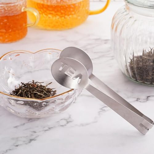 Pinzas exprimidoras de bolsas de té, herramienta exprimidora de bolsitas de té de acero inoxidable, con forma de cuchara, para agarrar bolsas de té, cubitos de azúcar y hielo, accesorios de té para
