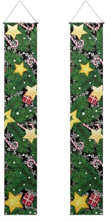 Füllung für Adventskalender Mann Weihnachtsflagge für Feiertage, Partys, Terrasse, Veranda, Vorderseite, multifunktionale, mit Feiertagen dekorierte Flagge (C-B, One Size)
