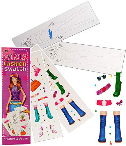 alles-meine.de GmbH Malbuch/Malset - Mode & Fashion Modell - mit Vorlagen + Sticker/Aufkleber + Motiv Papierbögen - Malvorlagen zum Ausmalen & Aufkleben - Malspaß - für Mädch..