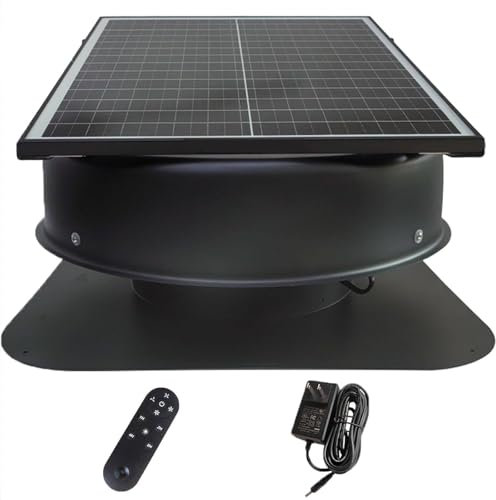 Ventilador solar para ático con montaje en techo, ext-ractor de aire para ático con energía solar, ventilador solar para ático, 42 W, 1470 CFM, ventilador solar