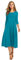 Hotouch Damen Kleid Elegant Tunika Kleid Rundhals Freizeitkleider 3/4 Ärmel A-Linie Kleider Klassiker Midikleid mit Taschen Jadegrün XXL
