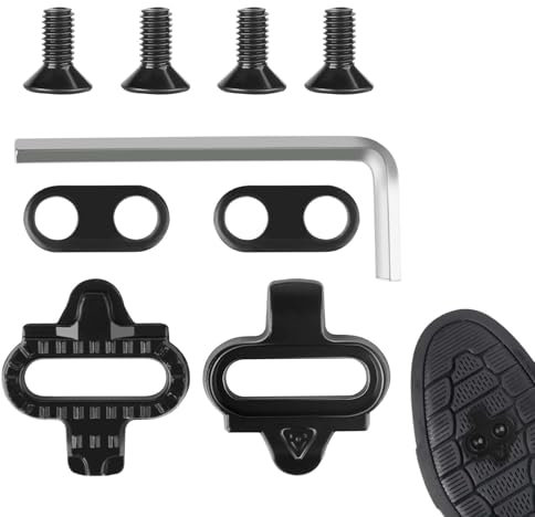 SPD Cleats für Fahrradschuhe, kompatibel mit Shimano SPD SH51 Klickpedale Cleats Erwachsene SH51 Schuhplattensatz langlebig, rutschfest, Hochleistungs-Pedalklampen für Mountainbike Indoor Cycling