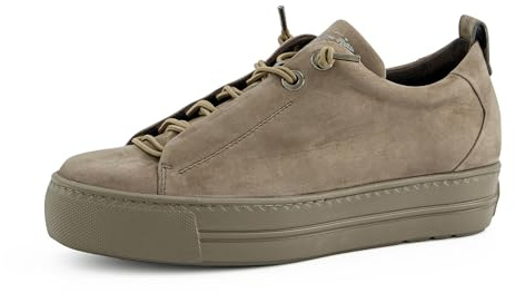 Paul Green Low-Top Sneaker Damen - Eva-Sohle, Elastische Schnürsenkel, Softes Leder Komfort - Büro & Freizeit Damenschuhe - Beige 41x