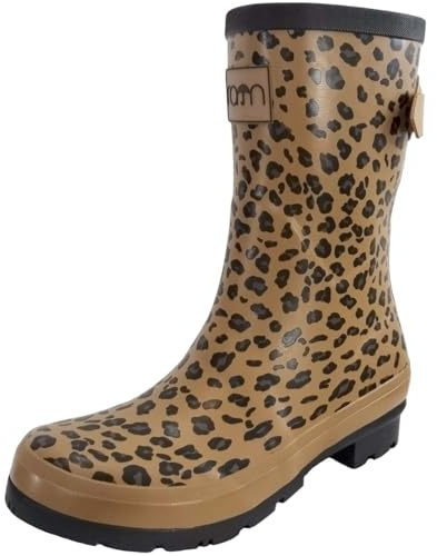 Rajn Stivali di gomma da donna LEOPARD beige sintetico, marrone, 41 EU