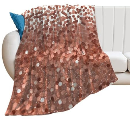 Soft Cozy Soft Blankets for Women Throw Bed Blankets Rose Gold Glitter Warm Decorative Fuzzy Blanket for All Seasons