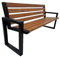 KARSTAL Rzym L Gartenbank, 174 cm – robuste Gartenbank Metall mit Holzoptik – Sitzbank Outdoor, geeignet für Garten, Park oder öffentliche Flächen – Nussbaum – Bodenmontage